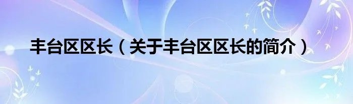 丰台区区长（关于丰台区区长的简介）
