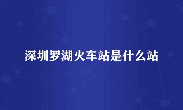 深圳罗湖火车站是什么站