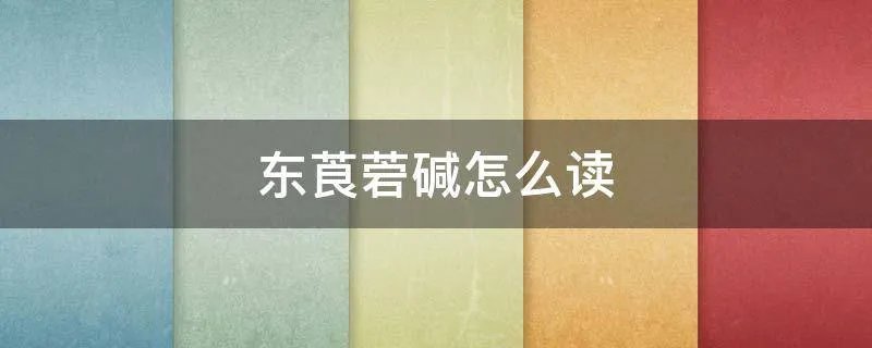 东莨菪碱怎么读