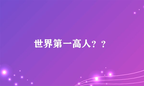 世界第一高人？？