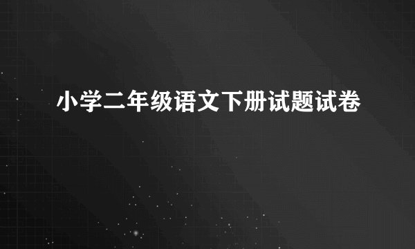 小学二年级语文下册试题试卷