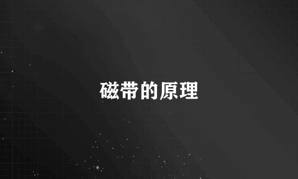 磁带的原理