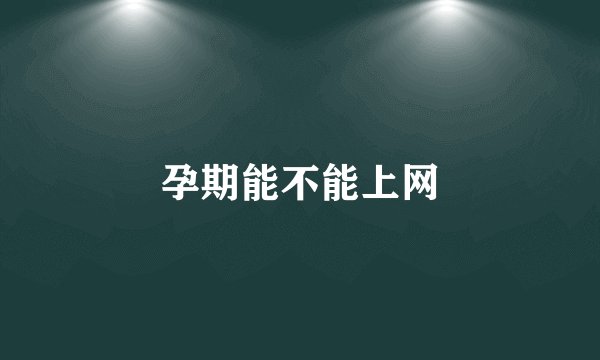 孕期能不能上网