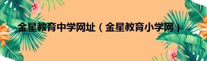 金星教育中学网址（金星教育小学网）