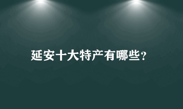 延安十大特产有哪些？