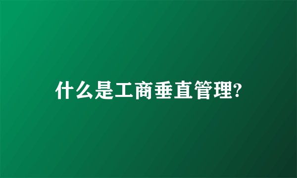 什么是工商垂直管理?