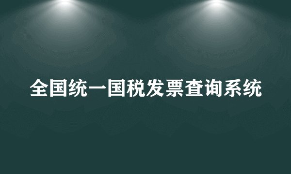 全国统一国税发票查询系统