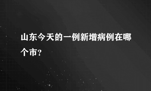 山东今天的一例新增病例在哪个市？
