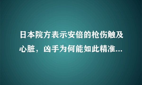 日本院方表示安倍的枪伤触及心脏，凶手为何能如此精准的击中他？