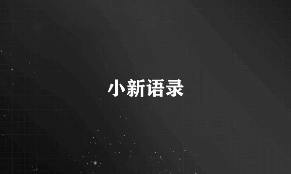 小新语录