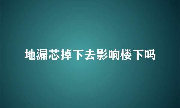 地漏芯掉下去影响楼下吗