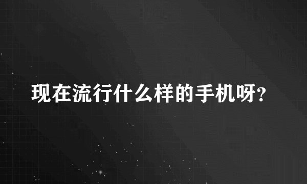 现在流行什么样的手机呀？