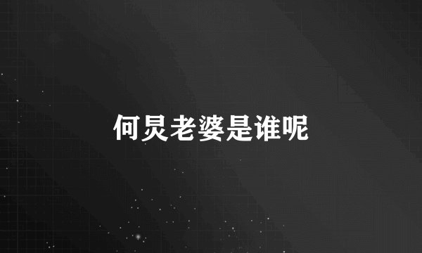何炅老婆是谁呢
