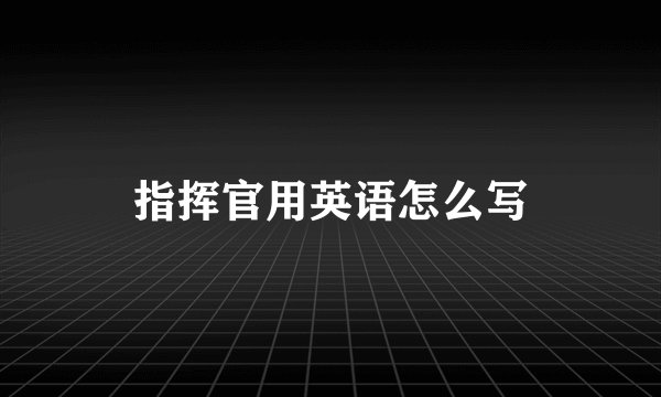 指挥官用英语怎么写