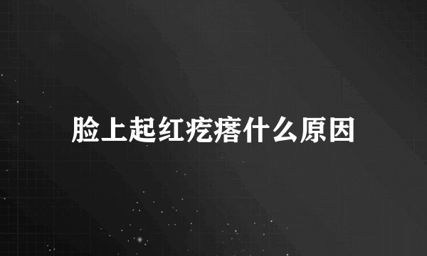 脸上起红疙瘩什么原因