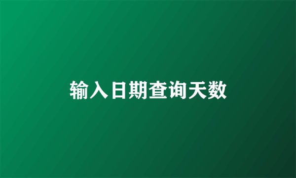 输入日期查询天数