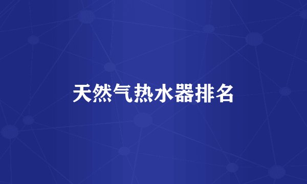 天然气热水器排名