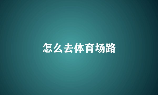 怎么去体育场路