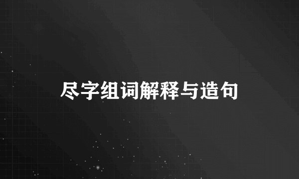 尽字组词解释与造句