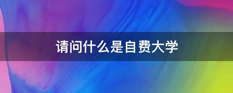 请问什么是自费大学