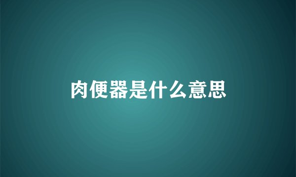 肉便器是什么意思