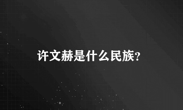 许文赫是什么民族?