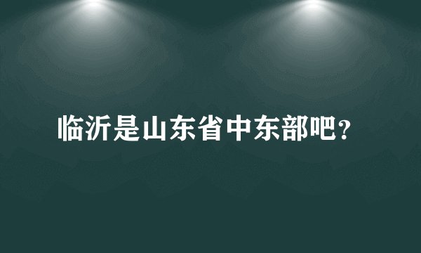 临沂是山东省中东部吧？