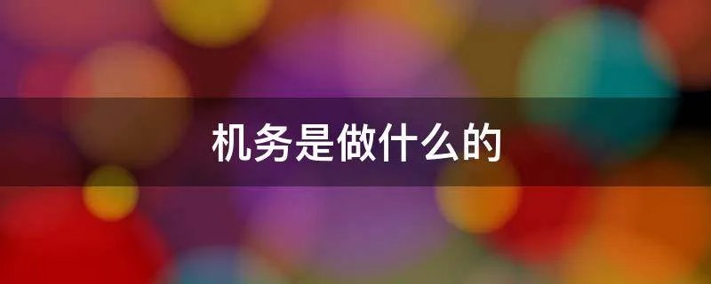 机务是做什么的