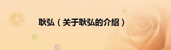 耿弘(关于耿弘的介绍)