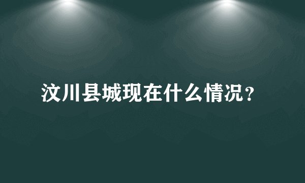 汶川县城现在什么情况?