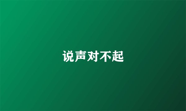 说声对不起