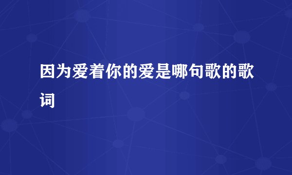 因为爱着你的爱是哪句歌的歌词