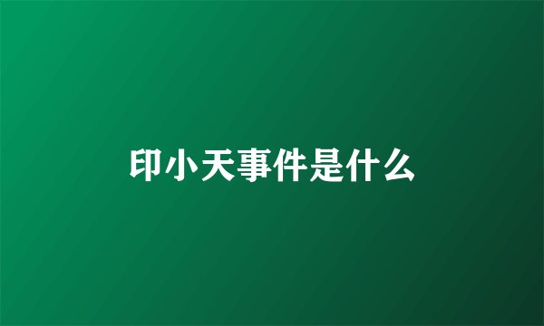 印小天事件是什么