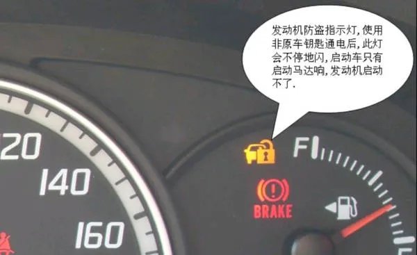 仪表盘显示一辆车被一把锁锁上指示灯是什么意思