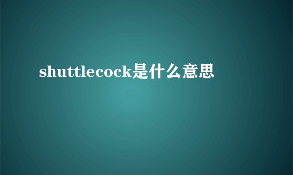 shuttlecock是什么意思