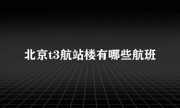 北京t3航站楼有哪些航班