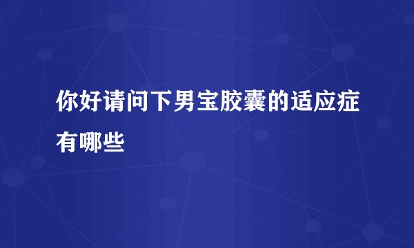 你好请问下男宝胶囊的适应症有哪些