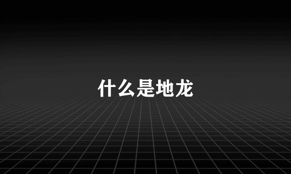 什么是地龙