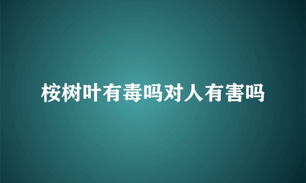 桉树叶有毒吗对人有害吗