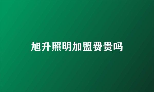 旭升照明加盟费贵吗