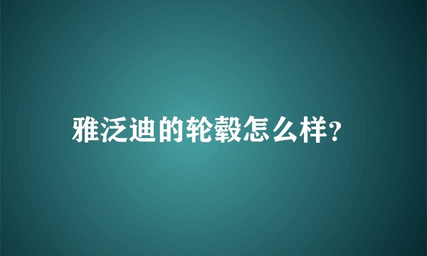 雅泛迪的轮毂怎么样？