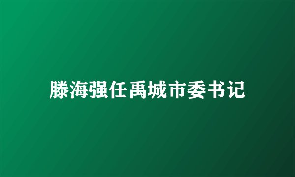 滕海强任禹城市委书记