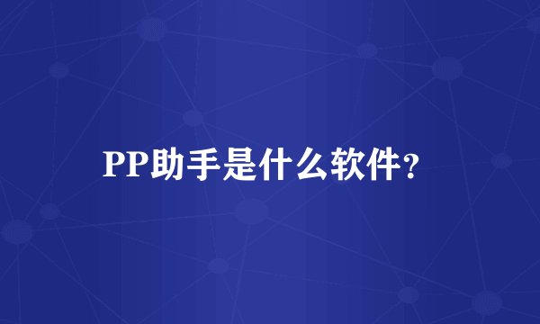 PP助手是什么软件?