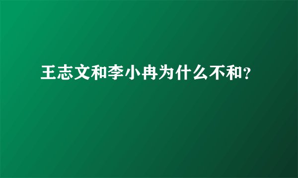 王志文和李小冉为什么不和？
