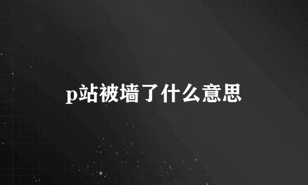 p站被墙了什么意思