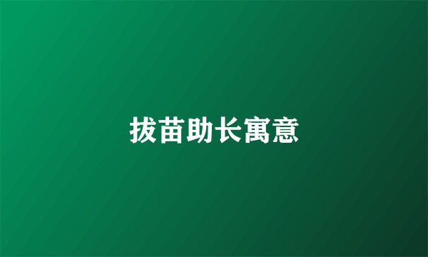 拔苗助长寓意
