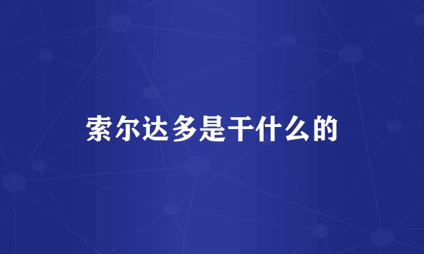索尔达多是干什么的