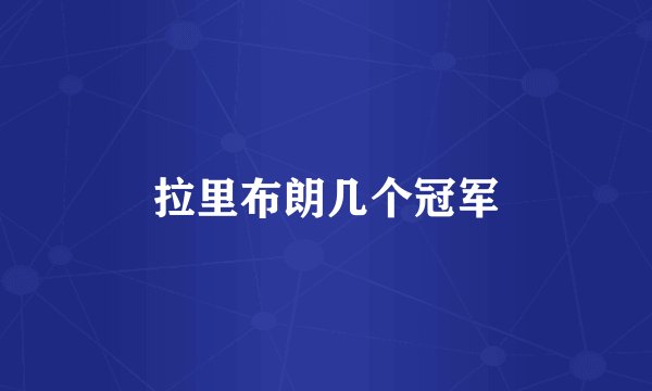 拉里布朗几个冠军