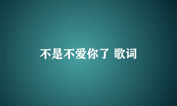 不是不爱你了 歌词