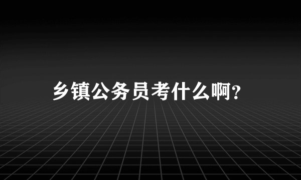 乡镇公务员考什么啊？